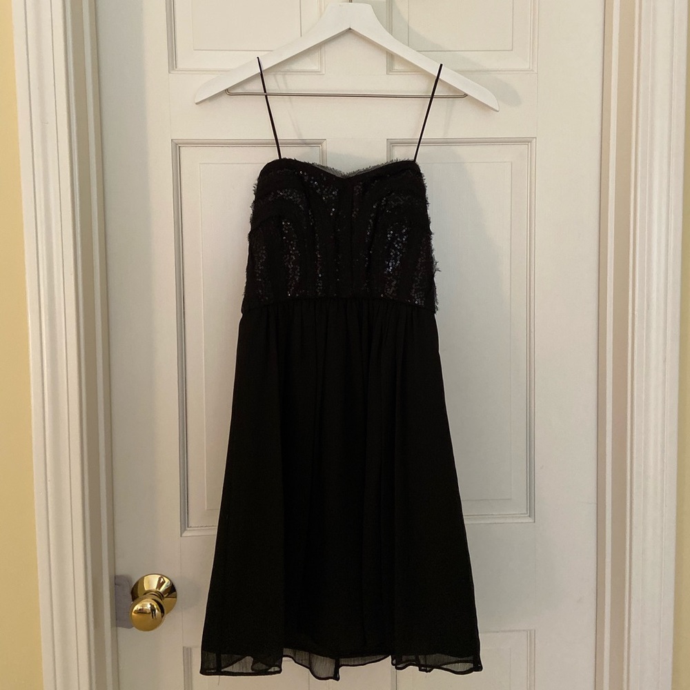 BCBG Max & Cleo Strapless Black Sequin Dress